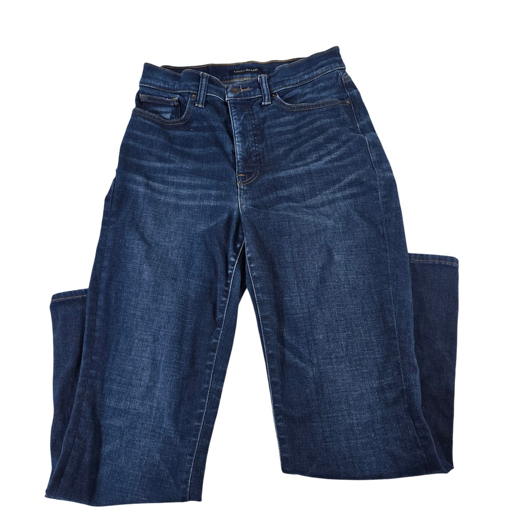 Lucky Brand Zoe High Rise Straight Leg Jeans Dark Wash Blue Womens 10/30 R